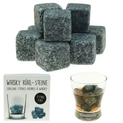 Krüger 9x Whiskey Steine Whiskeysteine Kühlsteine Speckstein Eiswürfel Natursteine