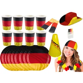 Amscan Deutschland Fan-Set 2023 mehrfarbig onesize