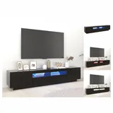 vidaXL TV-Schrank mit LED-Leuchten Schwarz 200x35x40 cm