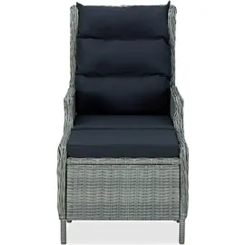 vidaXL Verstellbarer Gartensessel 67 x 94 x 38 cm hellgrau