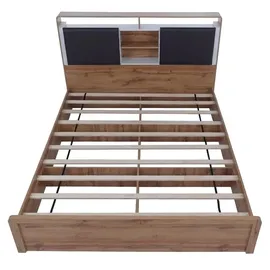 MCW King Size Bett P43 180 x 200 cm MDF Eiche Wotan-Eiche-Optik weiß