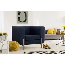 Sessel INOSIGN "Gaut", blau (blauschwarz), B:101cm H:76cm T:88cm, Sessel