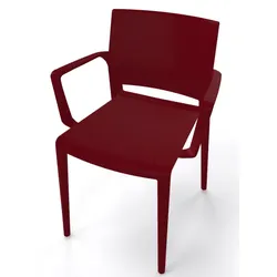 Bequemer Stapelstuhl mit Armlehne Bakhita B bordeaux