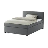 deinbett Boxspringbett mit Matratze und Topper H3 Duke ¦ grau ¦ Maße (cm): B: 147 H: 104