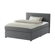 deinbett Boxspringbett mit Matratze und Topper H3 Duke ¦ grau ¦ Maße (cm): B: 147 H: 104
