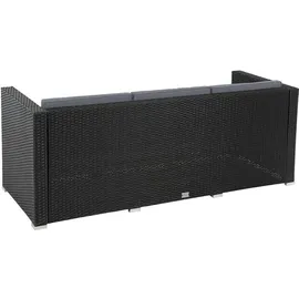 Estexo 3-Sitzer Polyrattan Lounge-Set schwarz