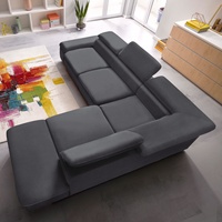 Ecksofa SIT&MORE "Alcatraz" Sofas Gr. B/H/T: 272 cm x 94 cm x 226 cm, Lu x us-Microfaser ALTARA NUBUCK, Ottomane rechts, ohne Bettfunktion, grau (dunkelgrau) Ecksofas