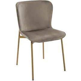 Svita Esszimmerstuhl Mary Samt taupe/gold 2er Set