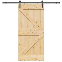 vidaXL Narvik rechts 90 x 210 cm Natürlich/Schwarz