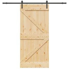 vidaXL Narvik rechts 90 x 210 cm Natürlich/Schwarz