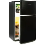 Klarstein Big Daddy - Kühlschrank mit Gefrierfach, Kühl Gefrierkombination, fridge leise, LED, 87-Liter: Kühlschrank mit 61-L und Gefrierschrank 26 L, Schwarz