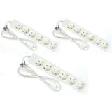 3 x G-L-T 6-Fach Mehrfachsteckdose Weiss Steckdosenleiste, Steckplätze 45 Grad gedreht, Kabel 1,4m, Steckerleiste