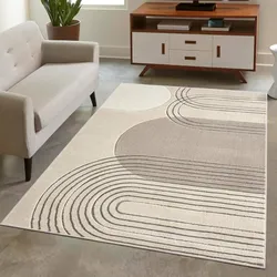 Teppich CARPET CITY "BONITO7157", braun, B:140cm H:11mm L:200cm, Obermaterial: 100% Polypropylen, Teppiche, Flachflor, Hochtief-Muster/ 3D-Effekt, Geo-Muster, für Wohnzimmer
