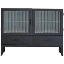 Tikamoon Flacher Vitrinenschrank  schwarz