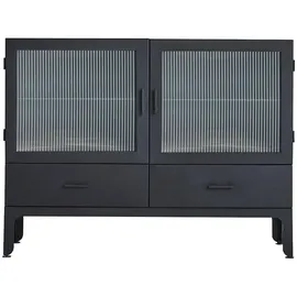 Tikamoon Flacher Vitrinenschrank  schwarz