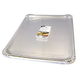 Papstar 10 Servierplatten, Pappe, PET-beschichtet eckig 34 cm x 45,5 cm silber