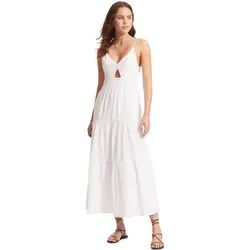 SEAFOLLY Damen Kleid By The Sea Maxi, White, S