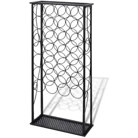 vidaXL Weinregal 47,5 x 21 x 100 cm Schwarz