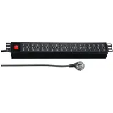 EFB-Elektronik Steckdosenleiste 1,5HE 3 m Schwarz 18 St.