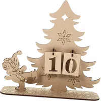 Ciieeo Weihnachtskalender Für Den Schreibtisch Weihnachtsdekoration Aus Holz Cou