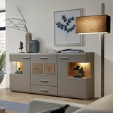 Innostyle Fun Plus II Sideboard inkl. LED-Beleuchtung Basalt/Eiche Altholz Grau/Braun