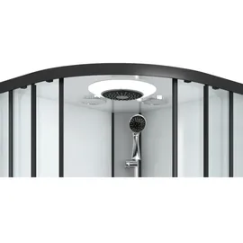 SANOTECHNIK Austin Komplettdusche mit Schiebetür 90 x 215 cm schwarz Sicherheitsglas