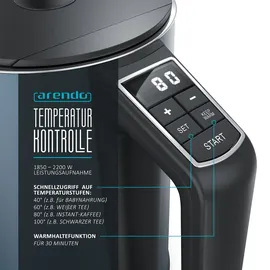 Arendo Wasserkocher 1,5 l Blau