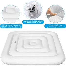 ej.life Aufblasbare Whirlpool-Abdeckung weiß 1,2 m