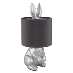 Tischleuchte Beistelllampe Nachttischlampe Kaninchen-Design Grau H 41 cm