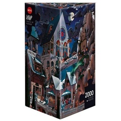 HEYE Puzzle 261276 – Castle of Horror, Cartoon im Dreieck, 2000…, 2000 Puzzleteile bunt