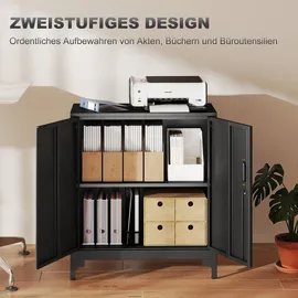 Homcom Aktenschrank 80 x 35 x 91 cm Schwarz