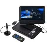 Reflexion DVD1025 portabler DVD-Player 10" Display (DVD Player), Bluray + DVD Player, Schwarz