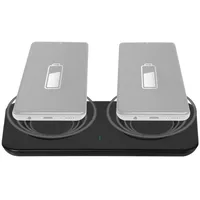Vivanco Dual Wireless Fast Charger, induktives QI Ladepad, USB Kabelloses Aufladen Indoor
