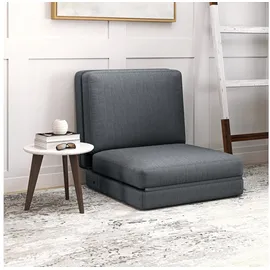 Homcom Bodensofa 3-in-1 Klappbar Schlafsofa mit Samtoptik, Gepolstert Sofabett bis 240 kg belastbar, für Schlafzimmer, Wohnzimmer, Dunkelgrau