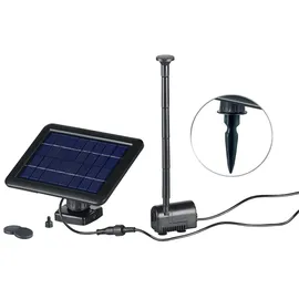 Royal Gardineer Teich- und Springbrunnen-Pumpe mit 2-Watt-Solarpanel und Akkubetrieb