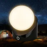 Briloner - Mini LED Tischlampe kabellos IP54 dimmbar in Stufen, Akku & Lichtquelle tauschbar, Nachttischlampe, Kugel, LED Lampe, Akku Tischleuchte, Outdoor Lampe, 10x8x9 cm, Schwarz