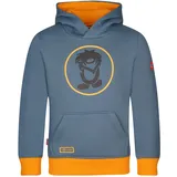 Trollkids Troll Kapuzenpullover - Steel Blue / Black / Mango - 92 cm