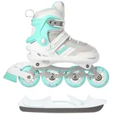 Nils Extreme Inline Skates 2in1 - Schlittschuhe Inliner für Kinder und Erwachsene - Rollerblades mit ACEB7-Lager - Eislaufschuhe Kinder – Verstellbare 29-33 - Weiß und blau - NH18191
