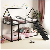COSTWAY Hochbett Etagenbett, Kinderbett, mit Rutsche & Leiter, 90x200cm