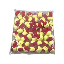 Tennisbälle - DISCHO Funny START - Methodik - Stage 3 - 60 Bälle im Polybag - gelb/rot