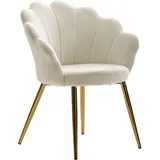 KADIMA DESIGN Esszimmerstuhl Tulip Samt weiß