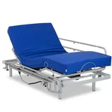 Gerialife - Seniorenbett elektrisch verstellbar, Pflegematratze mit Kaltschaumkern und wasserdichtem Bezug Visco (80x190 + Geländer)