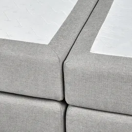 Beliani Boxspringbett hellgrau Textil, 160x200 cm
