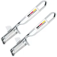 Westmark 2 Universal-Sparschäler/Pendelschäler mit geschärftem Ausstecher, Edelstahlklinge, Famos, Metall/Verchromt,