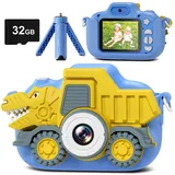 Kinderkamera, Hangrui Kamera Kinder, 1080P HD Kinder Kamera mit 32G Speicherkarte, Fotokamera Kinder mit 2,0-Zoll-Bildschirm, Digitalkamera Kinder Fotoapparat Kinder für 3-12 Jahre Geburtstag Kinder