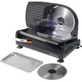 sommertal Allesschneider AS190 DUAL 200W Edelstahlmesser mit Wellenschliff und glatten Schliff, platzsparend, elektrische Schneidemaschine