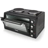 Tristar Minibackofen, Kleiner 38L Tisch-Backofen autark Mini Oven Pizzabackofen, Campingofen schwarz