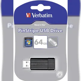 Verbatim Store 'n' Go PinStripe 64 GB schwarz USB 2.0 49065