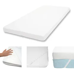 10cm Memoryfoam-Matratzentopper HWC-E63, Topper Matratzenauflage Matratzenschoner ~ 90x200cm Viscoschaum