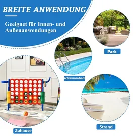 Costway Riesiges 4 Gewinnt Spielset mit Basketballkorb und Wurfspiel